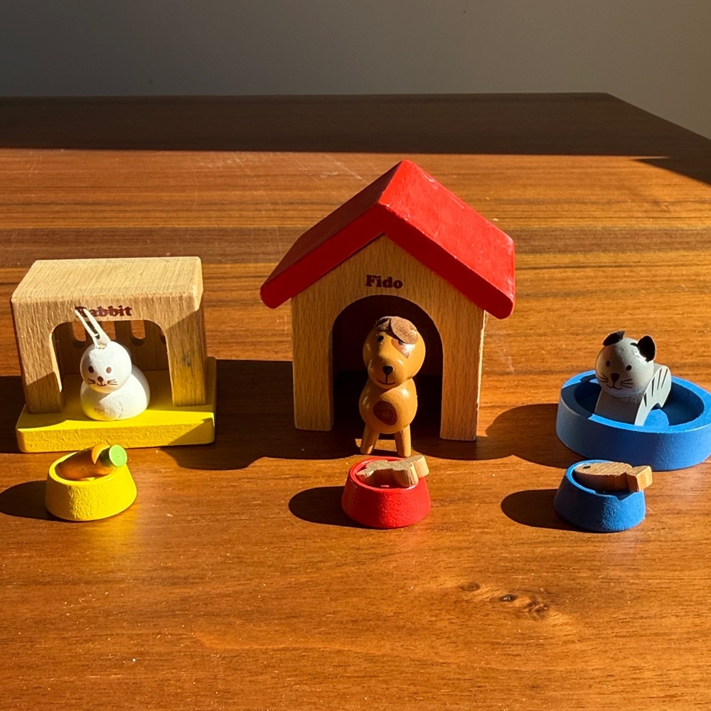 Hape Family Pets Wooden Dollhouse Animal Set